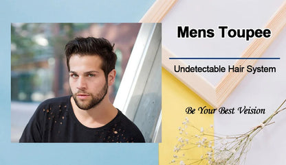 French Lace Wigs for Men Bleach Knots Lace Front Toupee Man Wig Full Lace Male Hair Prosthesis Natural Human Hair Lace Men's Wig