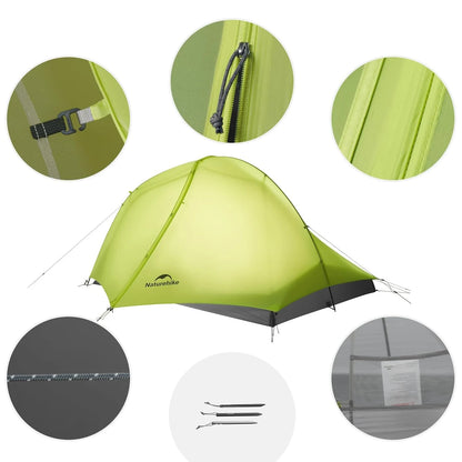 Naturehike Star Trail EXT Hiking Tent Outdoor Camping Ultralight Rainstorm Protection Wild Tent 1 2 Person 0D Nylon Backpacking Tent