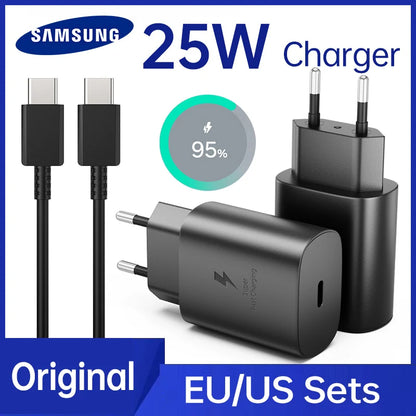 SAMSUNG 25W Charger 45W Adapter PD Type C Super Fast Charging Samsung Galaxy S26 S25 S24 S23 S22 Ultra A54 A34 Power Chargeur EU