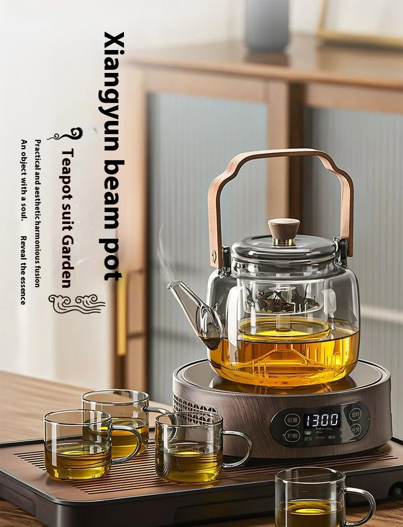 GIANXI Chinese Kung Fu Tea Set Glass Boiling Teapot Tea Water Separation High Temperature Tea Special Samovar Teapot Health Pot