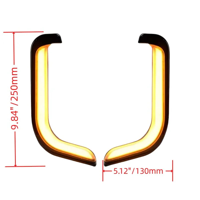 A pair of motorcycle yellow+white two-color turn signal lights daytime running lights suitable for Harley CVO Street Glide
96-13