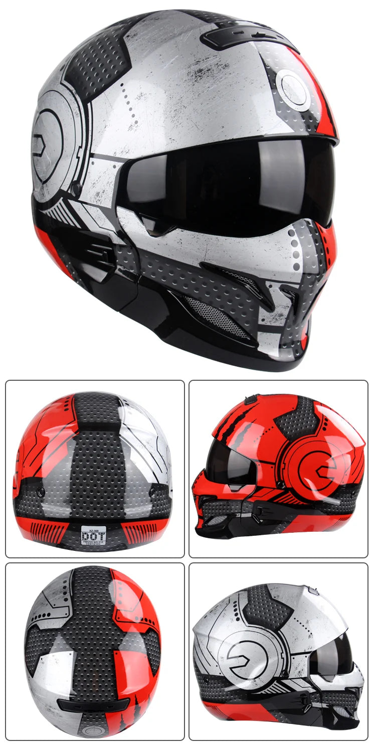 New Scorpion Retro Motorcycle Cascos Moto Locomotive Personality Multi-purpose Combination Helmet  Detachable Multi-purpose