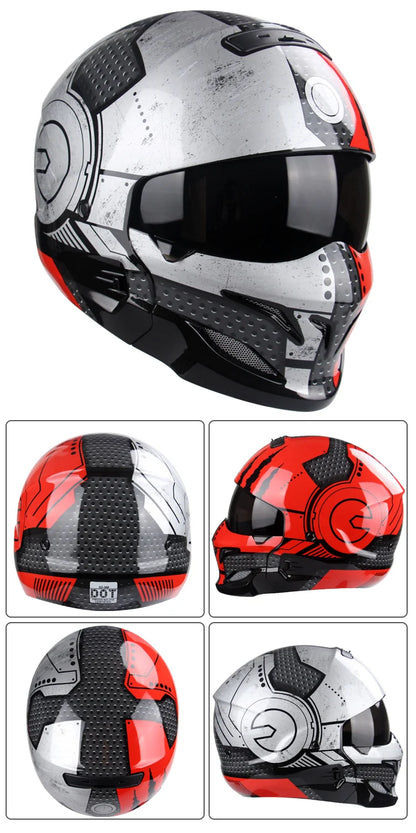 New Scorpion Retro Motorcycle Cascos Moto Locomotive Personality Multi-purpose Combination Helmet  Detachable Multi-purpose
