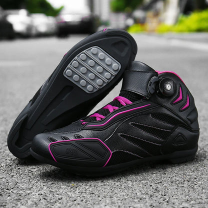 PU Leather Motorcycle Riding Boots for Men And Women Breathable Four-Season Motocross Motorbike Boots