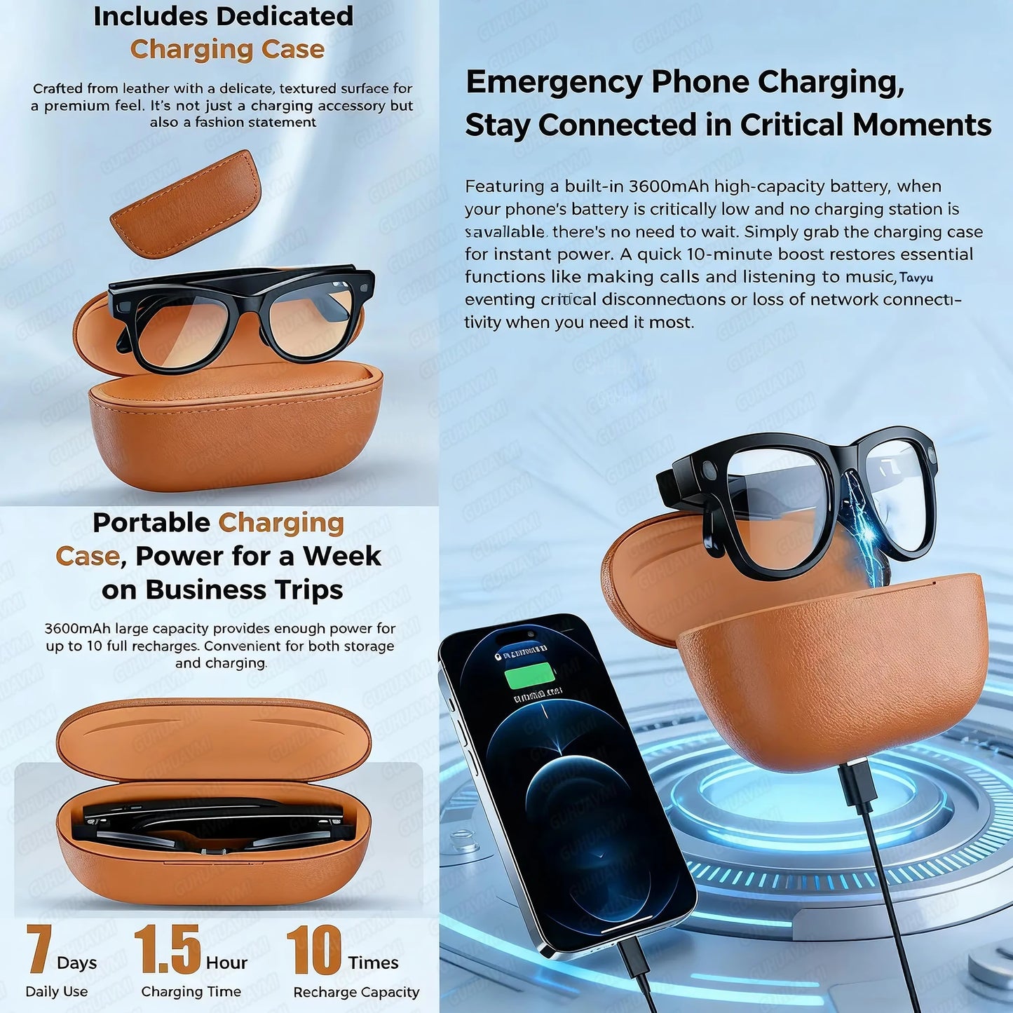 2026New 800W 4K HD Color Change AI Smart Glasses Men Record Video 3600mAh Battery 120+Languages Translation Music Player Glasses