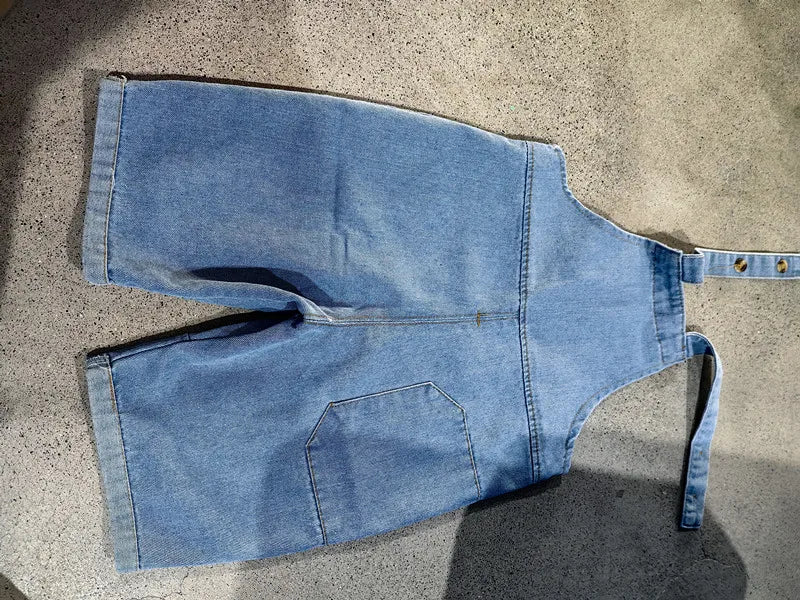 2025 Autumn New Children Loose Overalls boys girls casual all-match denim Trousers Spring Fall Solid Outwear 1-7Y Kids bib pants