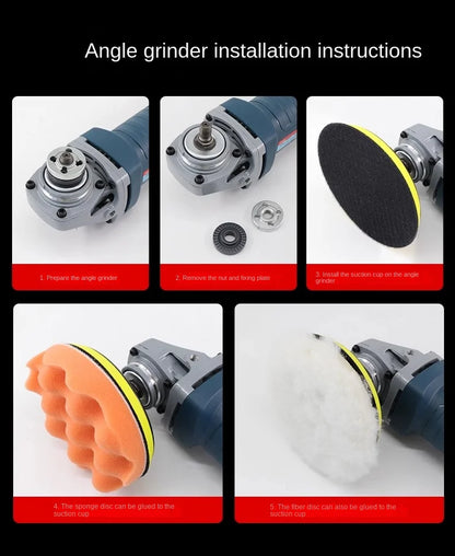 Polishing Sponge Plate Set Imitation Plush Waxing Angle Grinding Cleaning Sponge Wheel Car Beauty Set Electric Drill Polishing