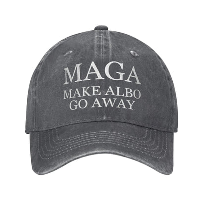 Vintage MAGA Make Albo Go Away Baseball Cap Unisex Distressed Denim Sun Cap Australia Saying Outdoor All Seasons Adjustable Hats