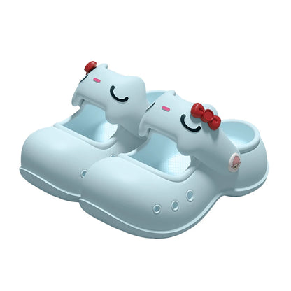 Women Fashion Platform Clogs Cute Cartoon Rabbit Summer Shoes Female Indoor Street Slippers Soft EVA Girls Daily Walking Sandals