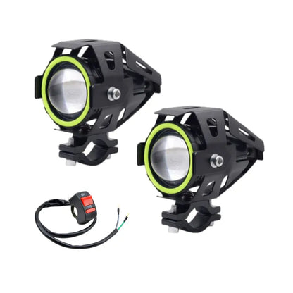 2×LED Angel Eye Mini Motorcycle Headlight Auxiliar Driving Lamp led flashlight Motorbike Front Spotlight ATV Scooter Accessories