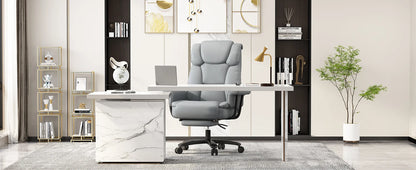 Criss Cross Chair with Wheels, 160°Big and Tall Reclining Office Desk Chair with High Back, Wide Seat, Arms, Footrest, Grey