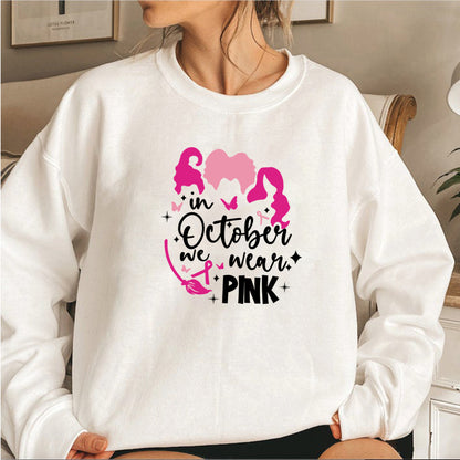 Breast Cancer Awareness Sweatshirt In October We Wear Pink Hoodie Pink Ribbon Sanderson Sister Sweatshirts Breast Cancer sweater