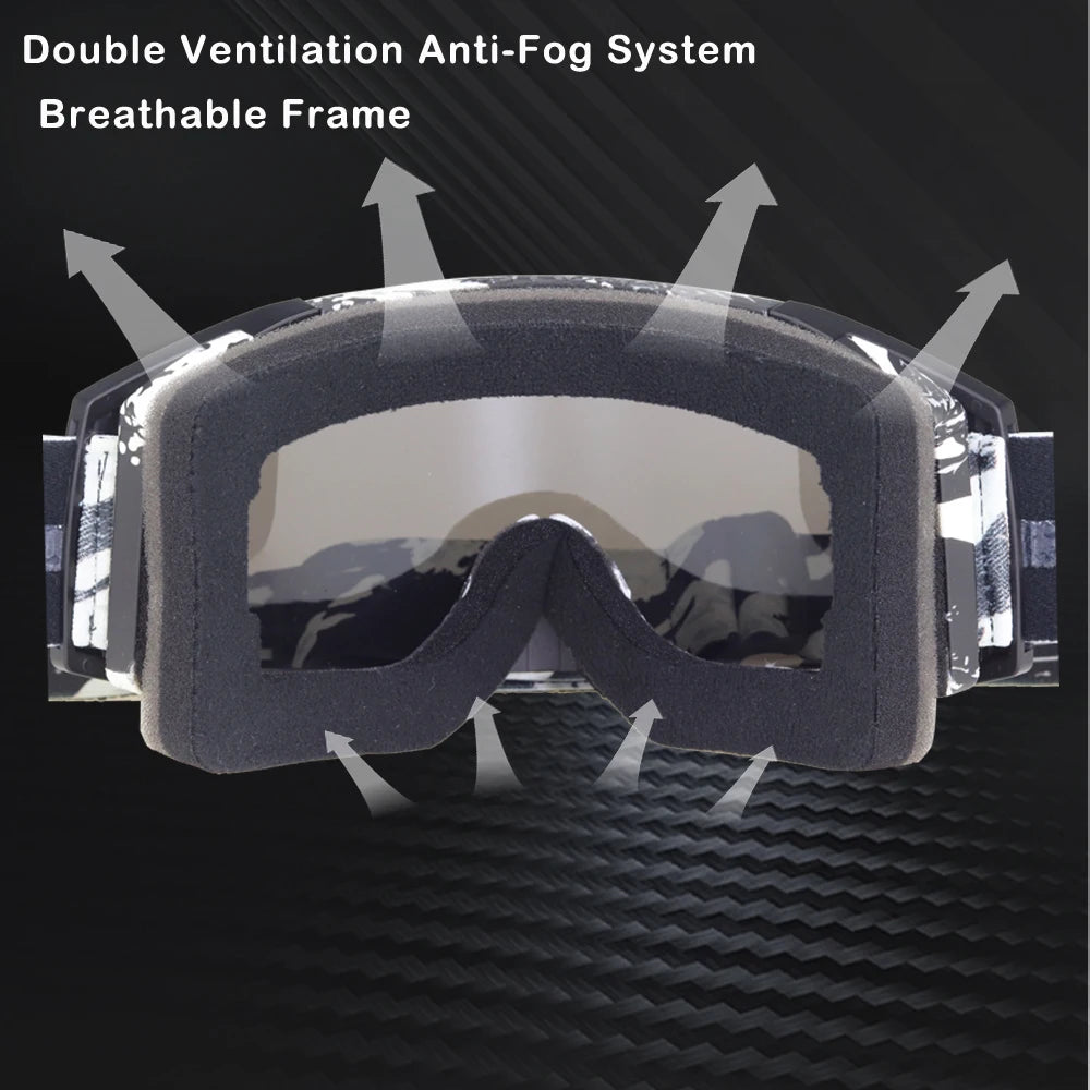 Youth MX Goggles with Tearoffs Windproof Motocross Glasses Men Dual-Cycle Defogging UV400 Protection Dirt Bike Enduro Goggles