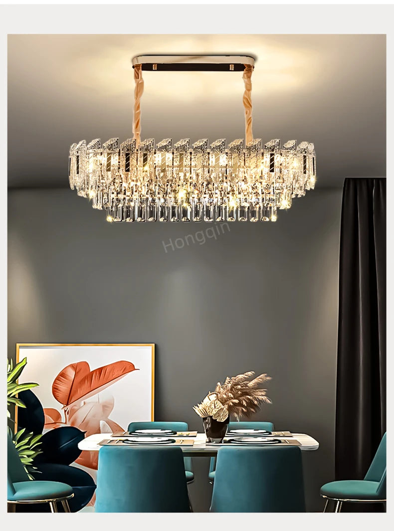 Crystal Hanging Lamps for Living Room Chandelier for Dining Room French Large Nordic Bedroom HQ Ceilling Light Pendant Lamp