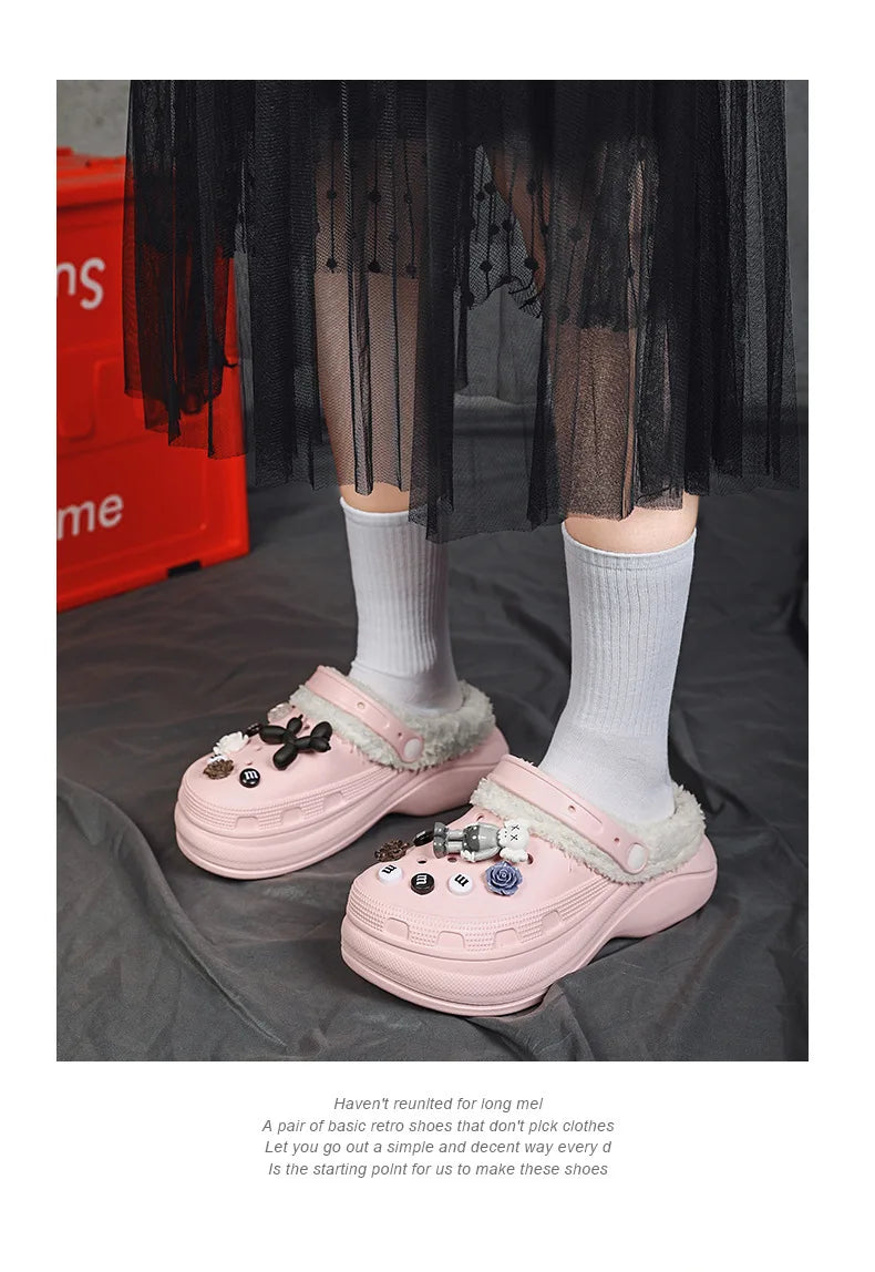 Cotton Fashion Clogs Slippers Women Hole Garden Shoes Water Shoes For Men Beach Sandals Soft Eva Bathroom Slides House Slides