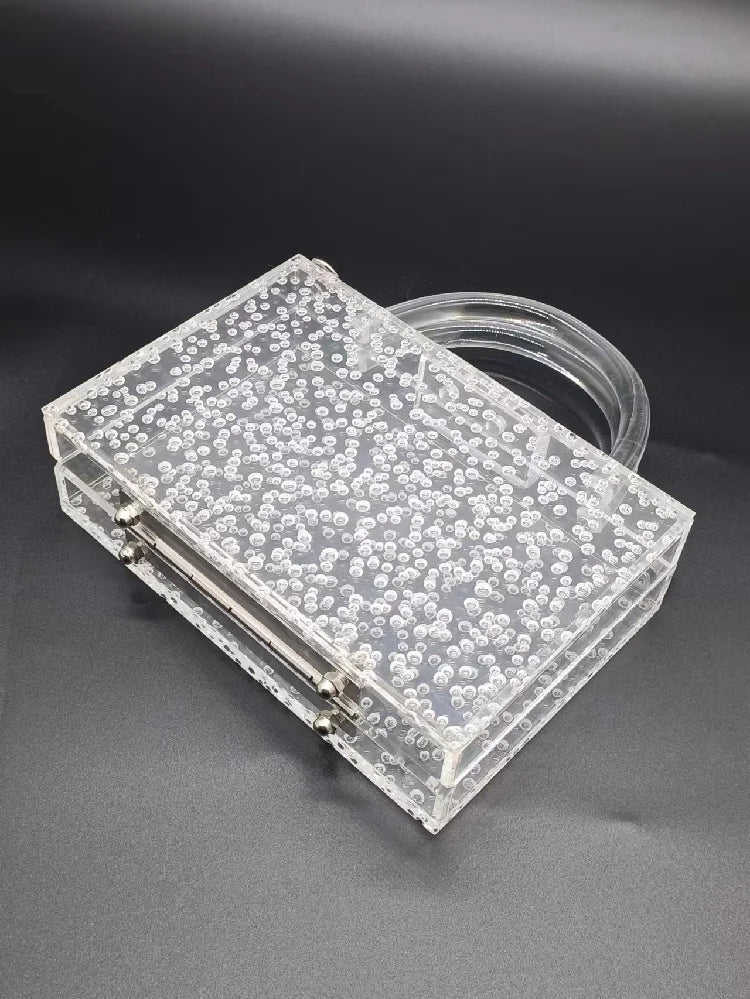 Acrylic Bubble Transparent Bag New Trendy Evening Clutch Handbag Designer Luxury Brand Bags Square Women's Shoulder Tote Wallet