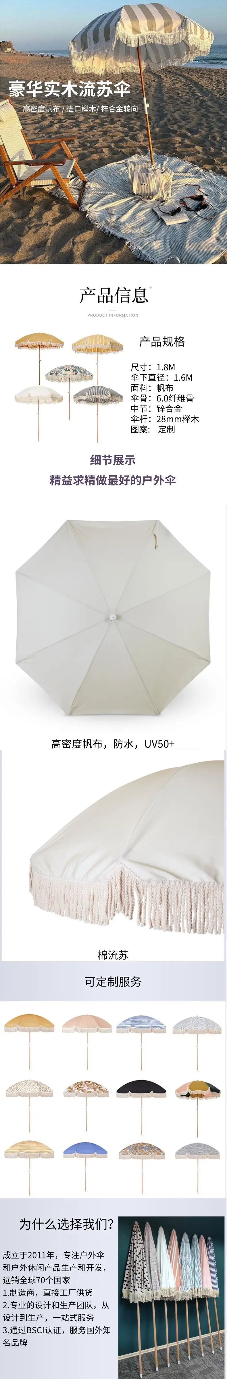 Cross-border e-commerce foreign trade inventory retail wholesale 2M beach umbrella outdoor sunscreen portable folding parasol