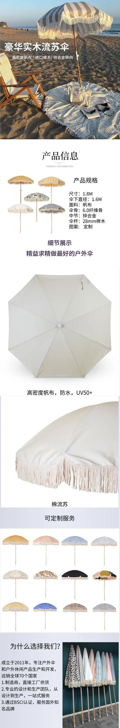 Cross-border e-commerce foreign trade inventory retail wholesale 2M beach umbrella outdoor sunscreen portable folding parasol