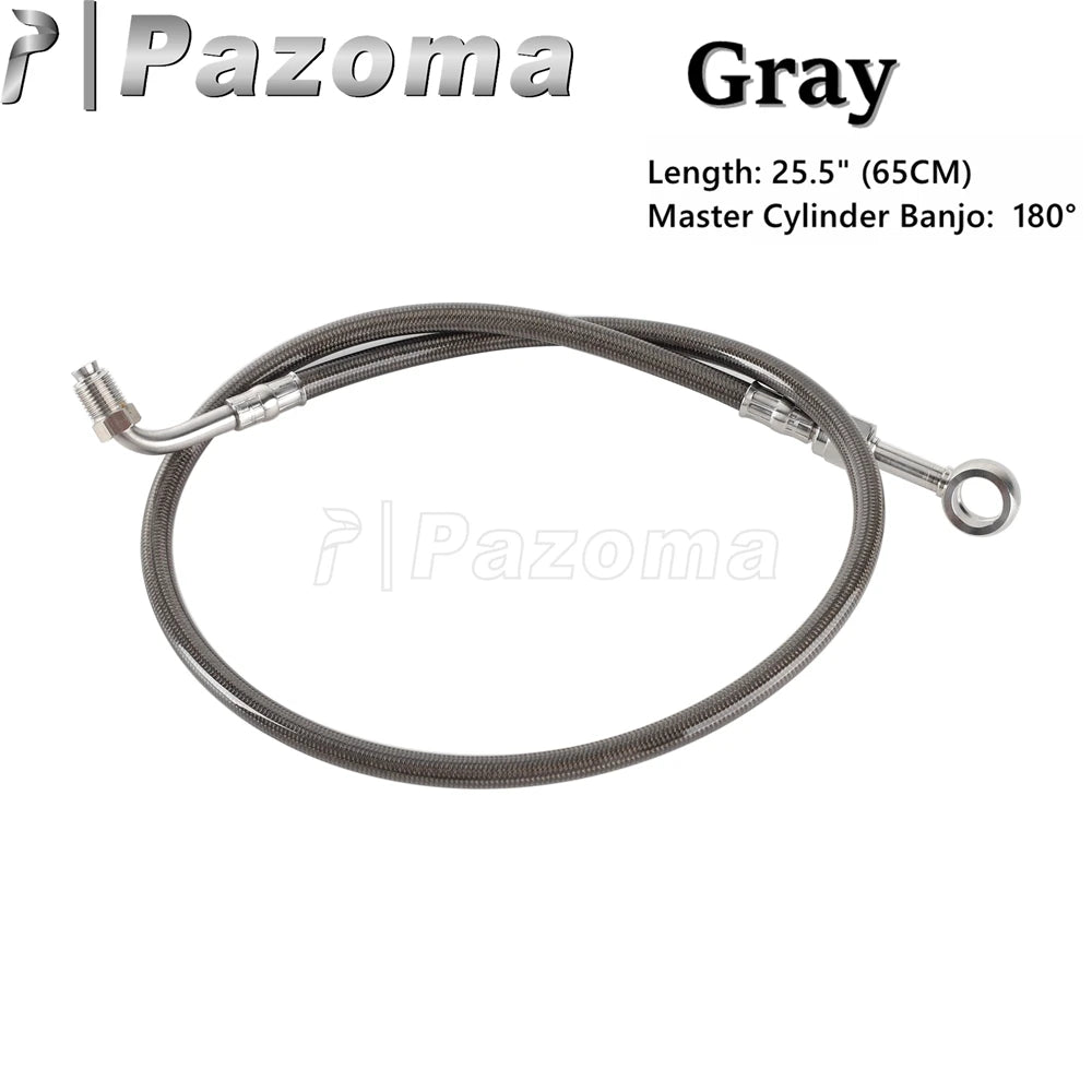 Motorcycle Hydraulic Banjo Braided Line Steel Brake Hose Cable For Harley Softail Slim Breakout Deluxe Street Bob Fat Boy 18-23