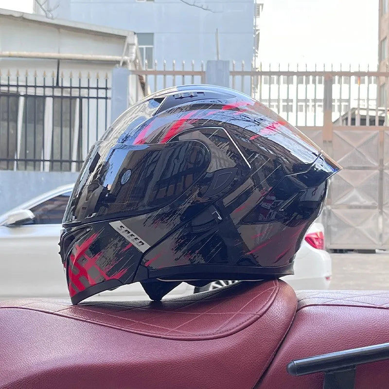 Full Face Motorcycle Helmet for Men and Women - Dual Lens Anti-Fog All Season Riding