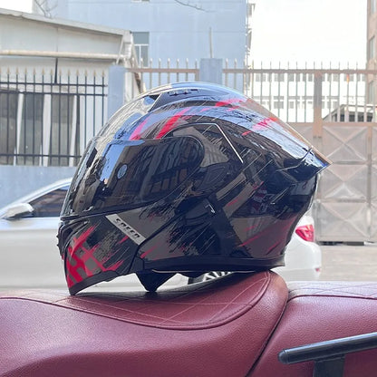 Full Face Motorcycle Helmet for Men and Women - Dual Lens Anti-Fog All Season Riding