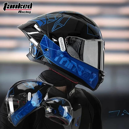 TANKED Motorcycle Helmet DOT ECE2206 Helmets Street Racing Capacete Pink Visor Double D Buckle Women Casco Moto S M  LCascos