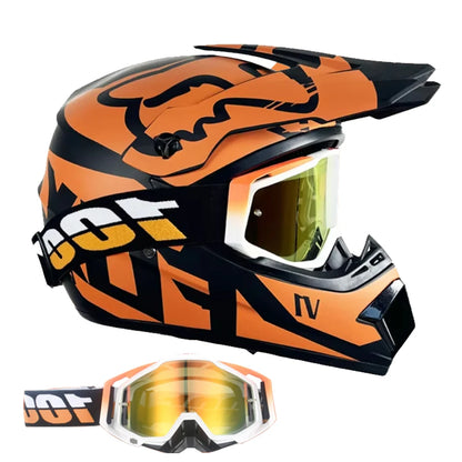 Motocross and Off-Road Helmet Set - Extreme Youth Challenge Full Helmet, Goggles, Gloves, and Protective Gear