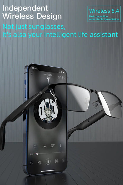 SG-17 Pro 2025 New Bluetooth Smart Glasses Anti-Blue Light Sunglass Music Player Voice Assistant Outdoor Sports Smart Sunglasses