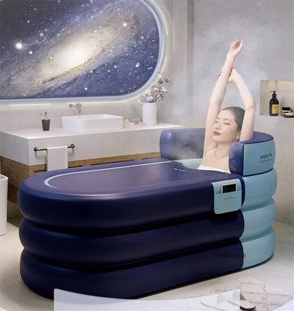 Large Capacity Inflatable Bathtub Portable Home Folding Spa Steam Sauna Bathing Bucket Hotel Space Capsule