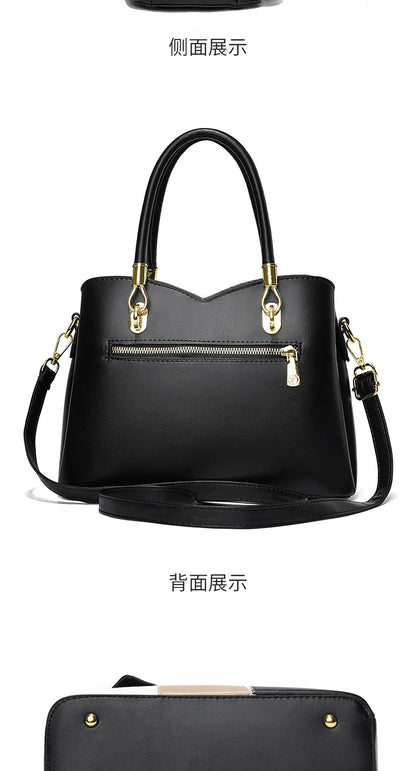 2024 New Three Color Combination Women's Handbag Large Capacity Soft Leather Shoulder Bag Fashion Elegant Women's Crossbody Bag