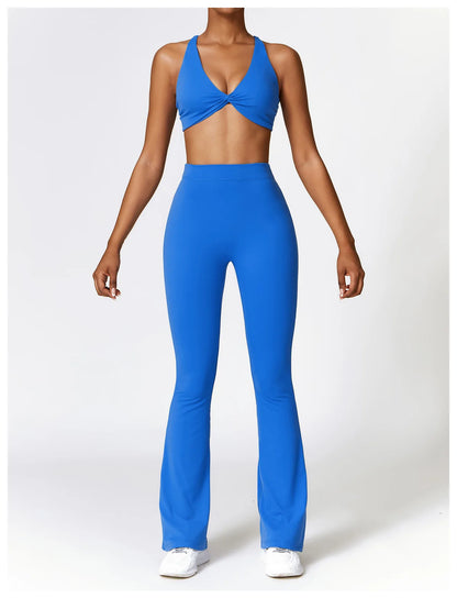 Gym Fitness Sports Flared Pant Dance Trousers Women V-shaped Hip Yoga Pants Flare Leggings Women High Waist Wide Leg Pants Women
