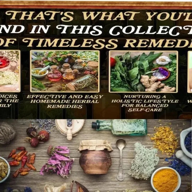 1000+ Forgotten Apothecary Recipes Book Natural Herbal Remedies for Daily Wellness Vintage Aesthetic Detailed Illustrations