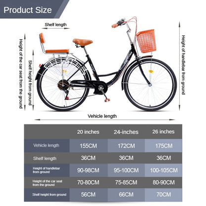 Cycling City 24/26 inch men's and women's bicycles light commuting ladies' student bikes leisure bicycles 2023