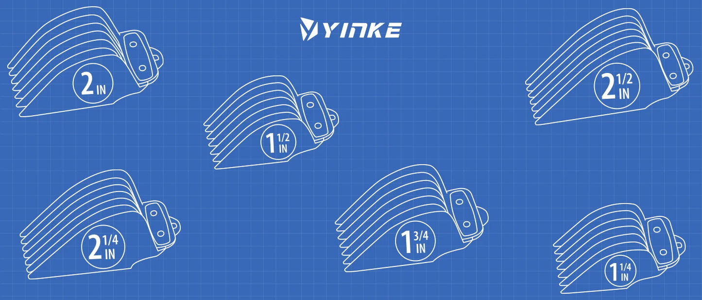 YINKE Clipper Guards for Wahl Hair Clippers Trimmers with Metal Clip Premium 6 Size Cutting Lengths Limit Guide Comb Attachments