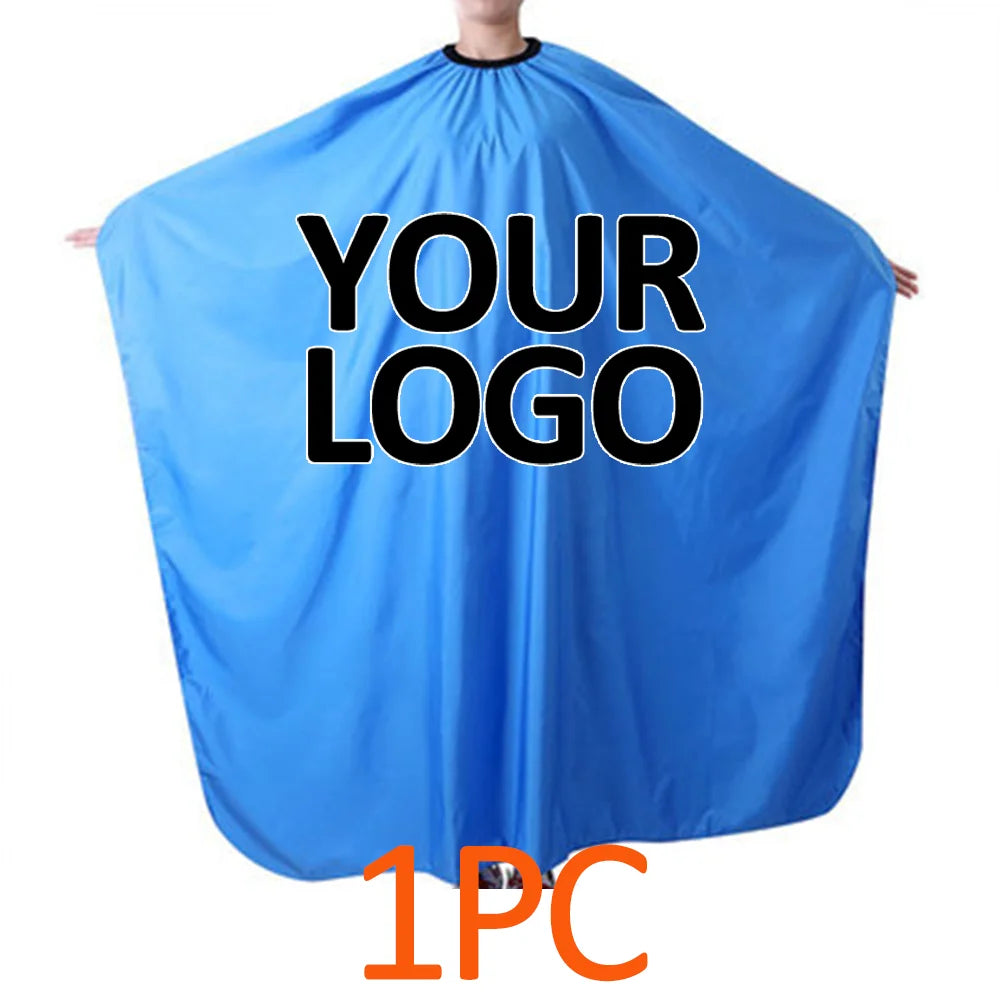 Professional Hairdressing Salon Nylon Cape with Closure Snap Barber Styling Cape Black Hair Cutting Accessories Customed Label