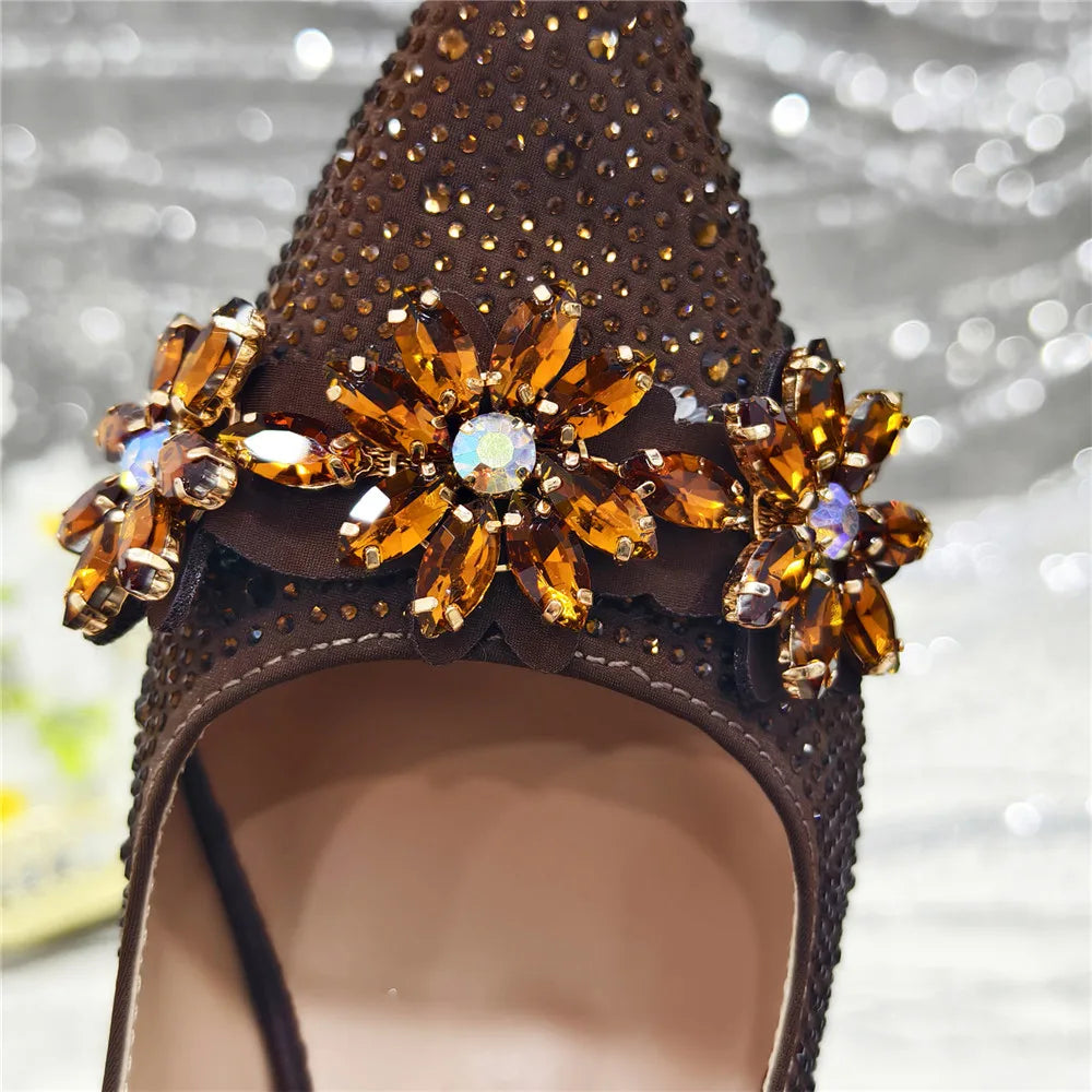 New Arrival African Women Shoes Decorated with Rhinestone Shoes for Women 2025 Designer Luxury Plus Size 43 Wedding Shoes Bride