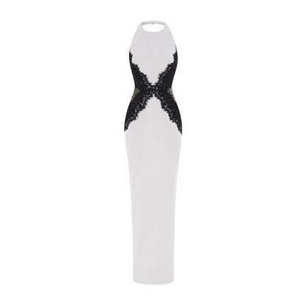 CHNMR Lace Cut Out Slim Backless Dress Women Elegant Halter Sleeveless Party Dresses Fashion Female Vestiods for Summer New 2026
