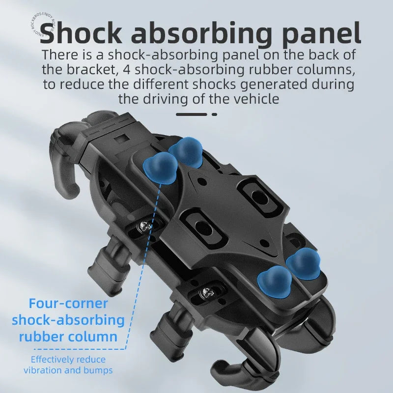 ROCKBROS Motorcycle Bike Phone Holder Adjustable with Shock Absorber Module Nonslip Bike Phone Stand