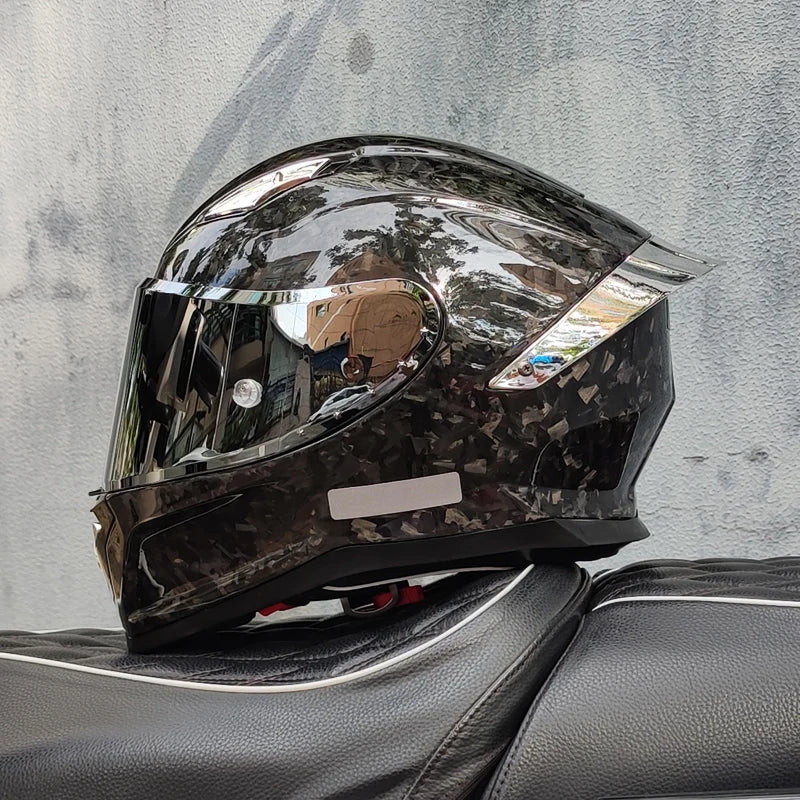 ORZ Carbon Fiber Motorcycle Helmet Four Seasons Full Face DOT Approved Unisex