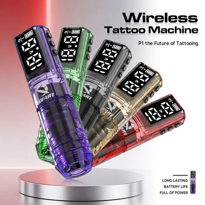 DQFART New Wireless Tattoo Machine Kit Tattoo Needles Tattoo Ink Cups Tattoo Pen Suitable for Tattoo Beginners Tattoo Artists