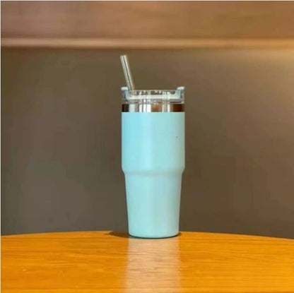 20OZ 304 Stainless Steel Insulated Cup Large Capacity Straw Coffee Travel Cup Cold and Heat Keeping Car Cup Thermos Tumbler
