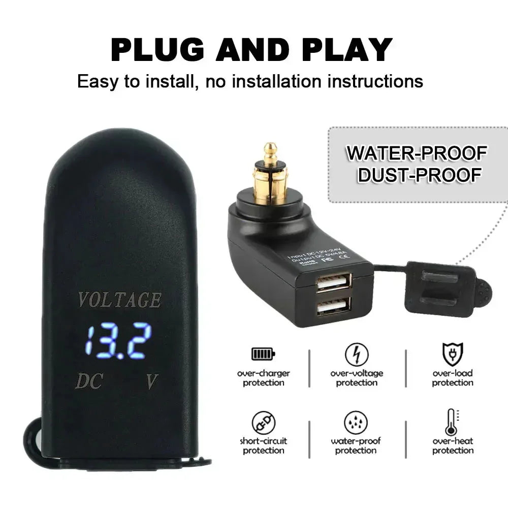 Motorcycle Dual USB Socket Charger Adapter Accessories For BMW R1200RT F850GS F700GS F800 GS/ST R1300GS ADV R12 R1200GS R1250GS