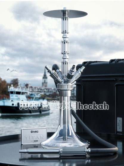 German MIG Titan Hookah High-end 304 Stainless Steel Hookah Shisha Set Bar KTV Hookah