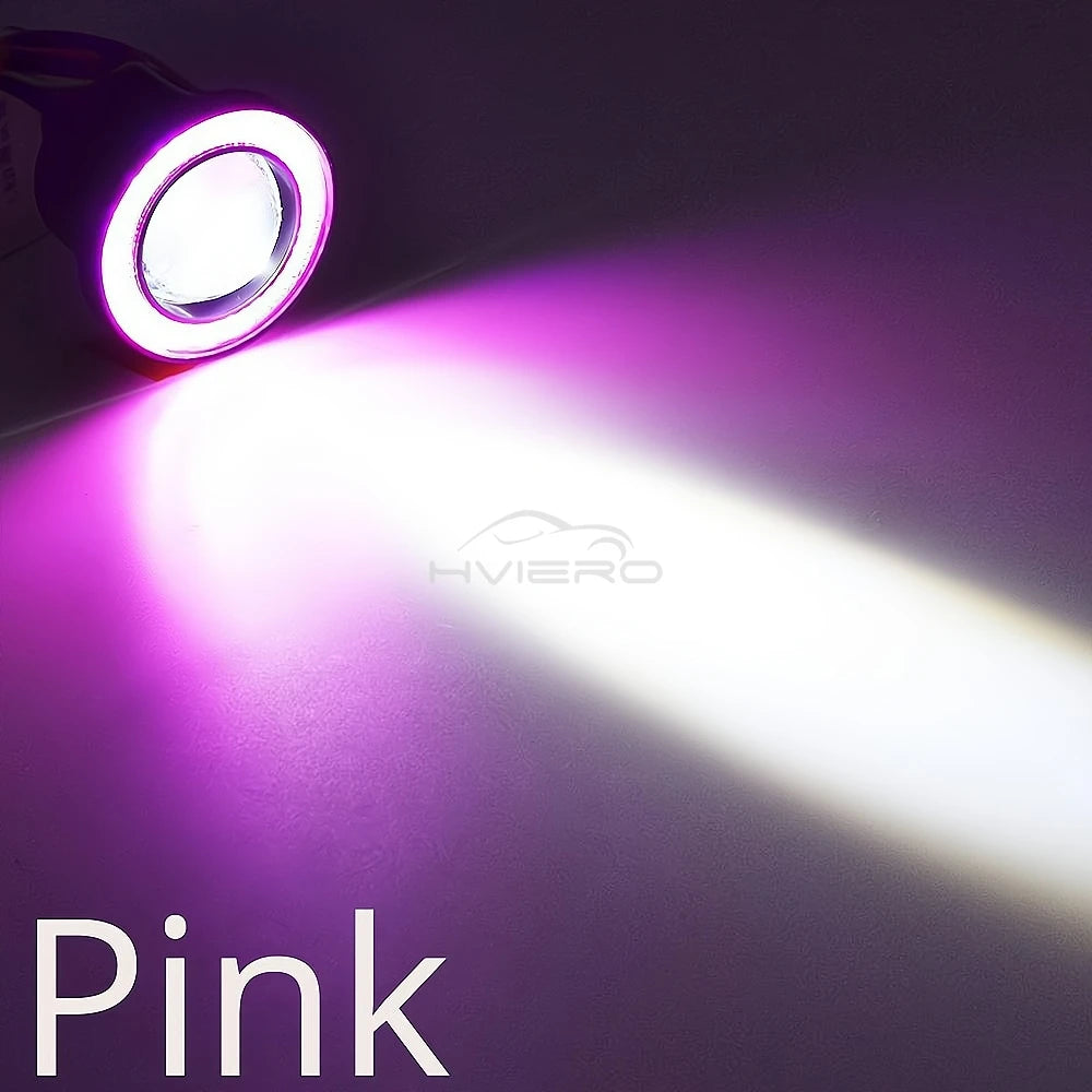 2Pcs Auto 30W Car Driving DRL Fog Lights COB Angel Eye 64/76/89mm Ambient Lamps Waterproof Daytime Running Bulb Headlight DC 12V