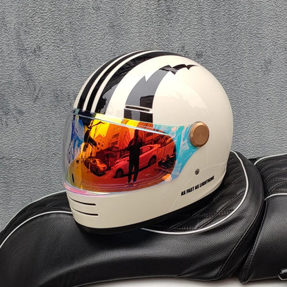ORZ Retro full face motorcycle helmet - Classic design, suitable for both men and women, with safety protection certified by 806