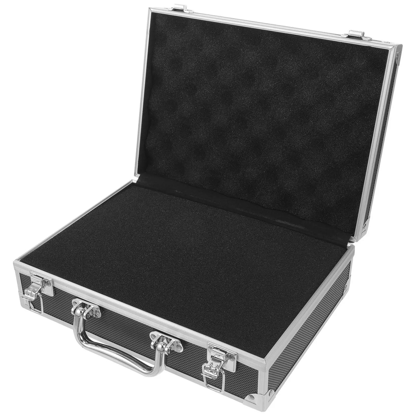 Portable Tool Box Aluminum Alloy Briefcase Tools Container Document Storage Box Sponge Lining Metal Case for Men