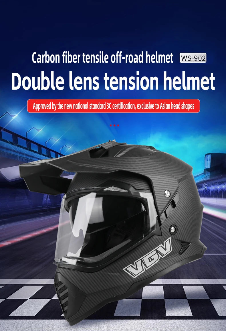VGV motorcycle rally helmet buy one get three free, with a wide field of view design, suitable for off-road/downhill enthusiasts