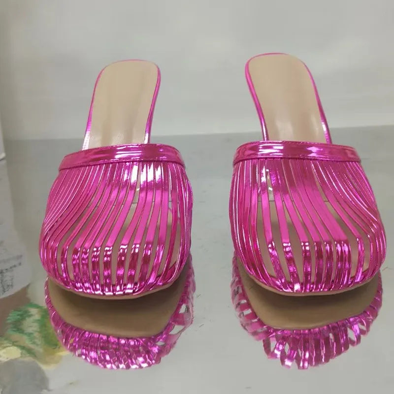 2026 New Sexy Women's Open Toe Mule Sandals - Slip On Stiletto Heels for Wedding/Party, Summer Breathable Comfort Dressy Shoes