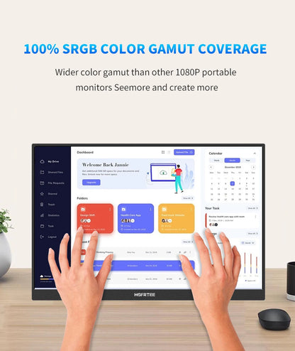 HGFRTEE 16inch Touch Portable Monitor 100%sRGB 350Cd/m² External Second Display For Laptop Screen,Touch/no Touch optional