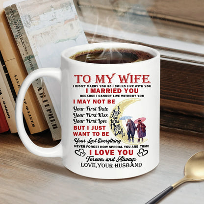1pc,To My Wife Coffee Mug,Ceramic Cup, Romantic Anniversary & Birthday Gifts for Wife From Husband, 320ML